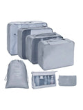 Kit Organizador de Viagem com 7 a 10 Peças – Bolsas Dobráveis para Roupas, Sapatos e Acessórios
