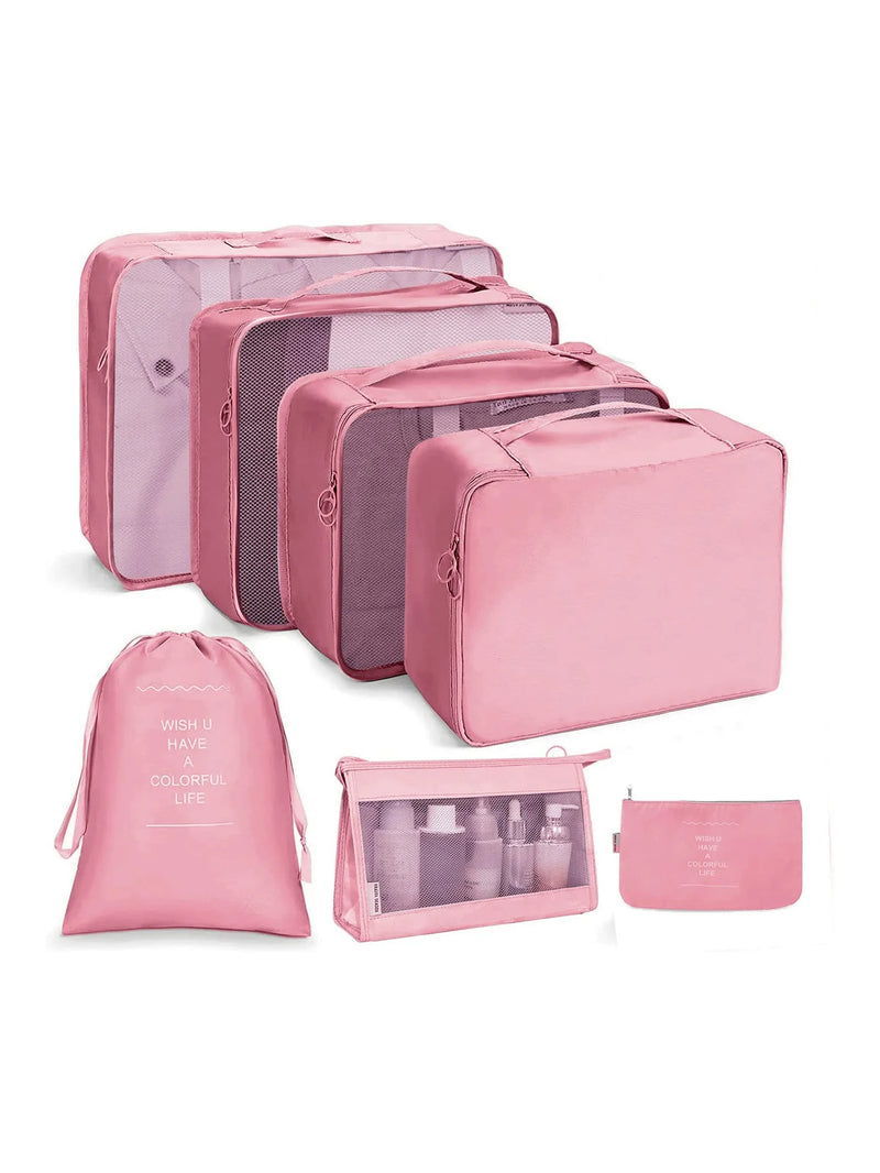 Kit Organizador de Viagem com 7 a 10 Peças – Bolsas Dobráveis para Roupas, Sapatos e Acessórios