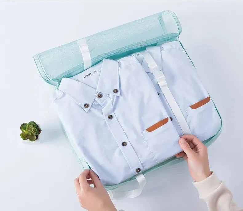 Kit Organizador de Viagem com 7 a 10 Peças – Bolsas Dobráveis para Roupas, Sapatos e Acessórios
