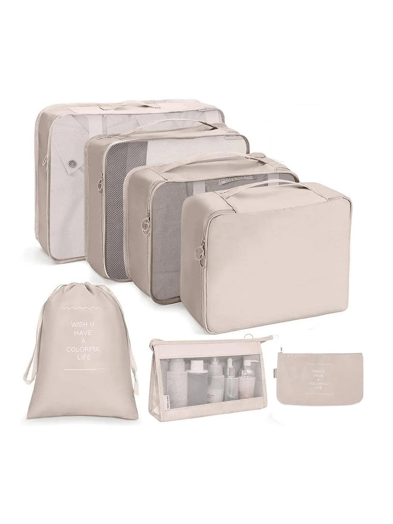 Kit Organizador de Viagem com 7 a 10 Peças – Bolsas Dobráveis para Roupas, Sapatos e Acessórios
