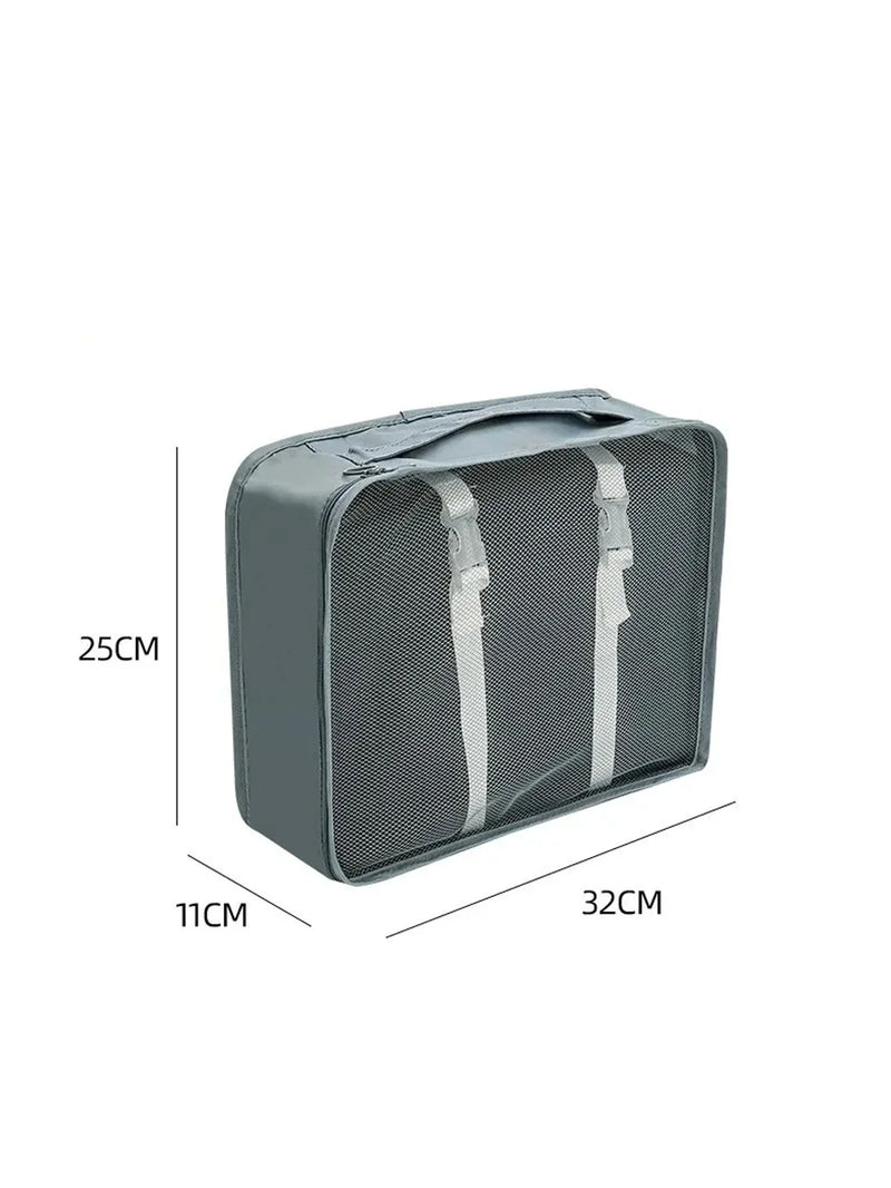 Kit Organizador de Viagem com 7 a 10 Peças – Bolsas Dobráveis para Roupas, Sapatos e Acessórios