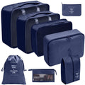 Kit Organizador de Viagem com 7 a 10 Peças – Bolsas Dobráveis para Roupas, Sapatos e Acessórios