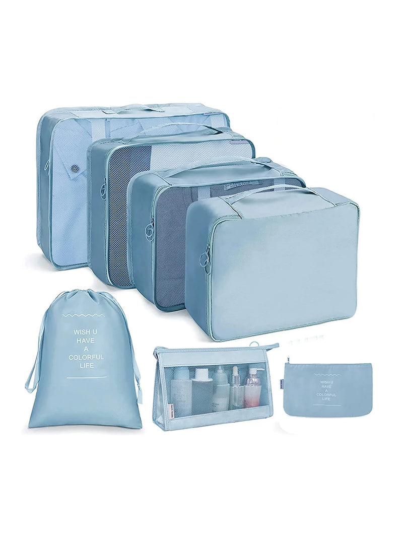 Kit Organizador de Viagem com 7 a 10 Peças – Bolsas Dobráveis para Roupas, Sapatos e Acessórios